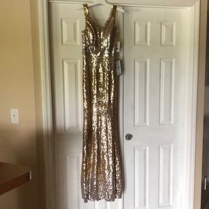 P glam dress gold silver